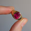 Vintage 10K Ruby Flush Set Ring