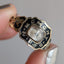 Memento Mori Ring with Woven Hair and Enamel