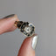 Memento Mori Ring with Woven Hair and Enamel