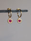 Ruby Spiral Huggie Hoops