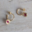 Ruby Spiral Huggie Hoops