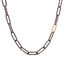 Mixed Metal Paperclip Chain Necklace With One Gold Link