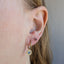 Sapphire Spiral Huggie Hoops