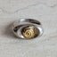 Mixed Metal Spiral Signet Ring