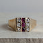Ruby Diamond Stripe Signet