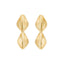 Ridge Fan Double Drop Earrings