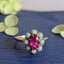 Ruby Flower Ring