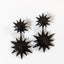 Black Double Starburst Earrings