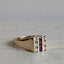 Ruby Diamond Stripe Signet