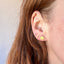 Gold Sand Circle Stud Earrings