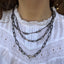 Mixed Metal Paperclip Chain Necklace With One Gold Link