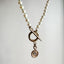Knotted Pearl Toggle Necklace with Diamond Spiral Charm