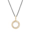 White Diamond Circle Pane Necklace