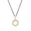 White Diamond Hexagon Pane Necklace