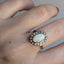 Opal and Pearl Halo Ring