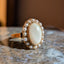 Opal and Pearl Halo Ring