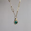 Round Emerald Unorthodox Necklace