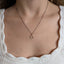 White Diamond Circle Pane Necklace