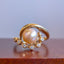 Pearl and Diamond Tendril Ring