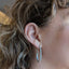Silver Oval Sand Hoop Earrings