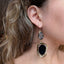 Watermelon Tourmaline Double Drop Earrings (Black, Yellow, Brown, Blue)