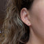 Red Sapphire Milgrain Stud (2.5mm)