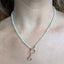 Knotted Pearl Toggle Necklace with Diamond Spiral Charm