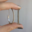 Silver Oval Sand Hoop Earrings