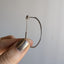 Silver Oval Sand Hoop Earrings