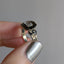 Memento Mori Ring with Woven Hair and Enamel