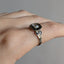 Memento Mori Ring with Woven Hair and Enamel
