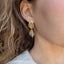Ridge Fan Double Drop Earrings