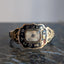 Memento Mori Ring with Woven Hair and Enamel
