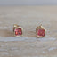 Orange Carre Sapphire Studs
