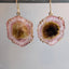 Watermelon Tourmaline Slice Statement Earrings
