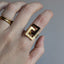 Interlocking Square Modernist Statement Ring