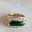 Jade and Diamond Saddle Ring