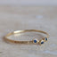3 Sapphire Hammered Ring