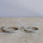 Silver Oval Sand Hoop Earrings