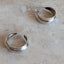 Small Silver Ridge Hoop Earrings
