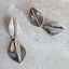 Ridge Fan Double Drop Earrings