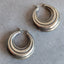 Sterling Silver Fluted Hoop Earrings