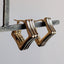 Gold Geometric Fluted Hoops