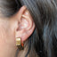 Gold Geometric Fluted Hoops