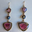 Watermelon Tourmaline Triple Drop Statement Earrings