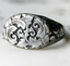 Oxidized Silver East/West Acanthus Signet Ring