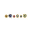 Red Sapphire Milgrain Stud (2.5mm)