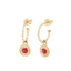 Ruby Spiral Huggie Hoops